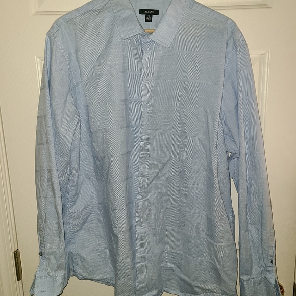 ALFANI BUTTONDOWN DRESS SHIRT XXL COTTON BLUE - Picture 1 of 3